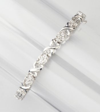 .18 ct. t.w. Diamond Link Tennis Bracelet - Sterling Silver