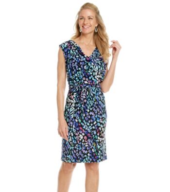 Chaus Multi Leopard Dress With Self Belt
