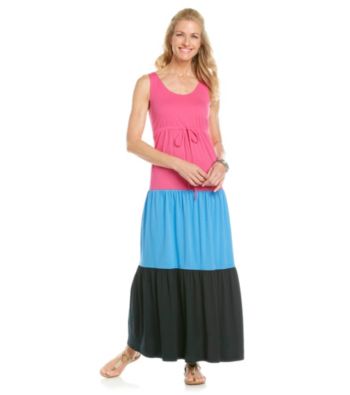 Chaus Tie Waist Color Block Tank Dress