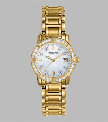 Bulova® Women's Diamond Set Case Mother Of Pearl Dial