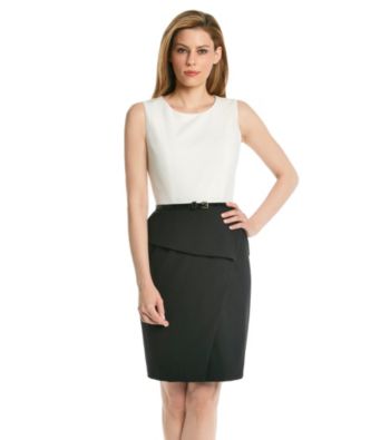 Calvin Klein Peplum Belted Sheath Dress