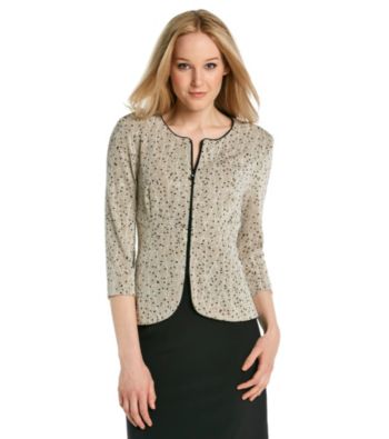 Alex Evenings® Printed Slinky Zip Front Top