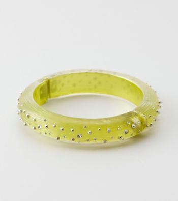 Relativity® Silvertone Beaded Hinged Bracelet