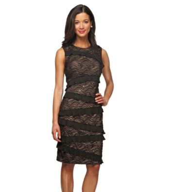 Alex Evenings® Banded Lace Dress With Asymmetrical Trim
