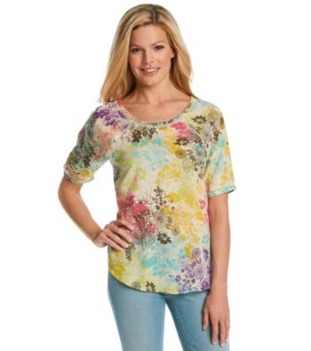 Nine West Vintage America Collection® Petites' Marissa Floral Scoopneck Top