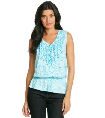 Jones New York Sport® Petites' Vneck Tank With Ruffles