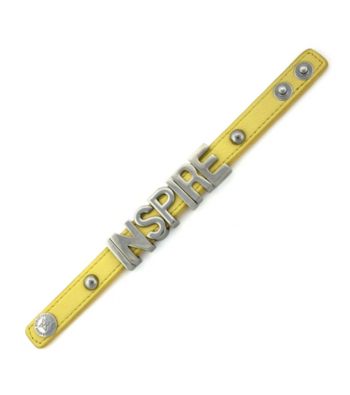 BCBGeneration™ Yellow and Silvertone Inspire Affirmation Bracelet