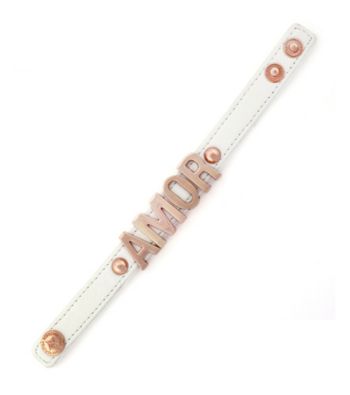 BCBGeneration™ White and Rose Goldtone Amor Affirmation Bracelet