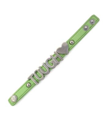 BCBGeneration™ Green and Silvertone Tough Affirmation Bracelet