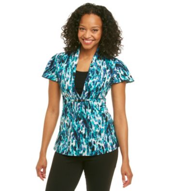 Notations® Petites' Printed Knit Layred-Look Top