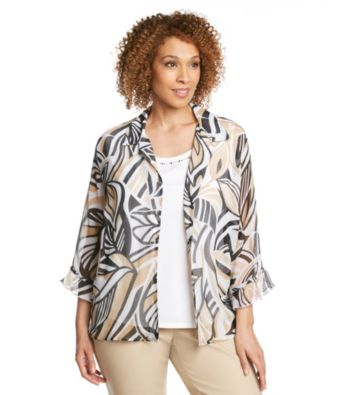 Alfred Dunner® Plus Size Tribal Layered Look Top