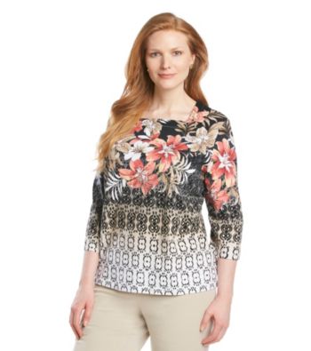 Alfred Dunner® Plus Size Tropical Knit Top