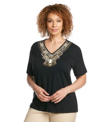 Alfred Dunner® Plus Size Embellished Tee