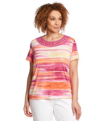 Alfred Dunner® Plus Size Lace Neck Knit Top