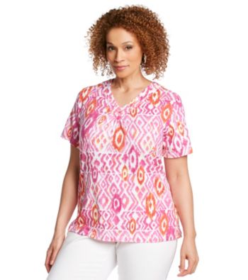 Alfred Dunner® Plus Size Ikat Diamond Knit Top