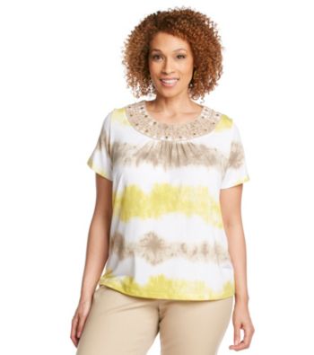 Alfred Dunner® Plus Size Embellished Tie-Dye Knit Top