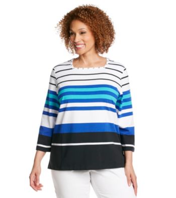 Alfred Dunner® Plus Size Stripe Knit Top