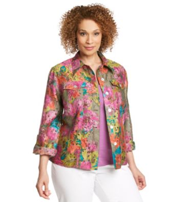 Ruby Rd.® Plus Size Floral Burnout Shirt