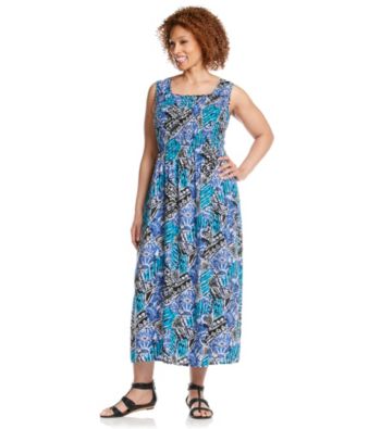 Notations Plus Size Smock Front Maxi Dress Women's