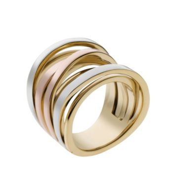 Michael Kors® Tri-Tone Large Intertwined Ring