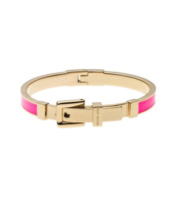 Michael Kors® Goldtone Neon Pink Epoxy Buckle Bangle