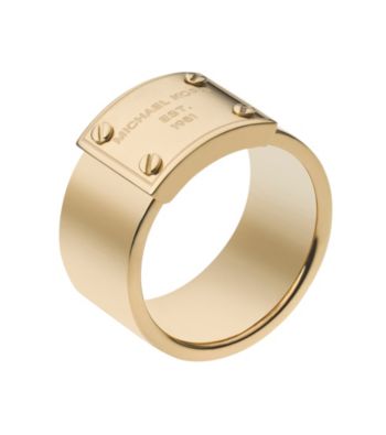 Michael Kors® Goldtone Logo Plate Ring
