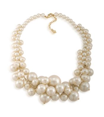 Carolee® A Pearl Affair Cluster Necklace in White