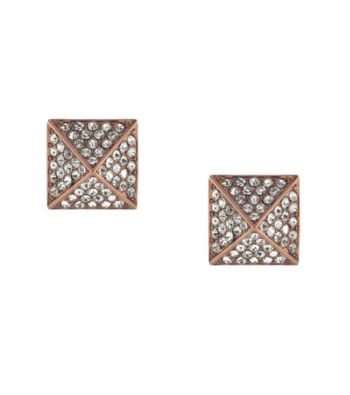 Vince Camuto™ Rose Goldtone Pave Pyramid Stud Earrings