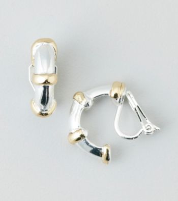 Lauren Ralph Lauren Gold Two Tone Clip Earrings