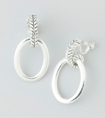 Lauren Ralph Lauren Silvertone Textured Clip Earrings