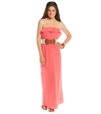 Trixxi® Juniors' Strapless Gauze Maxi Dress