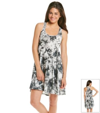 Eyeshadow® Junior's Gray High-Low Tie-Dye Knit Dress