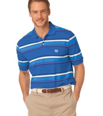 Chaps Men's Big &amp; Tall Short Sleeve Island Multi-Stripe Polo Men's