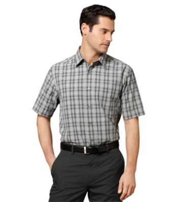 Van Heusen® Men's Grey Griffin Short Sleeve Pucker Woven