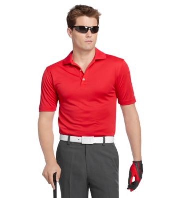 Izod® Men's Polish Red Short Sleeve Grid Golf Polo