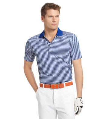 Izod® Men's Short Sleeve Feeder Stripe Golf Polo