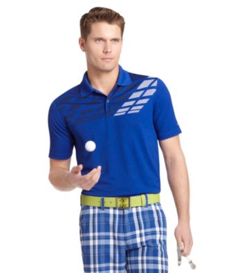 Izod® Men's Surf Web Blue Diagonal Chest Stripe Polo
