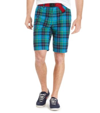 Izod® Men's Hawaiian Ocean Plaid Madras Shorts