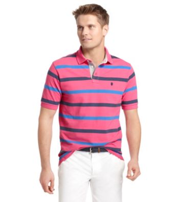 Izod® Men's Short Sleeve Oxford Pique Stripe Polo