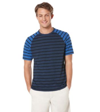 Perry Ellis® Men's Ink Short Sleeve Slub Stripe Crew Tee Shirt
