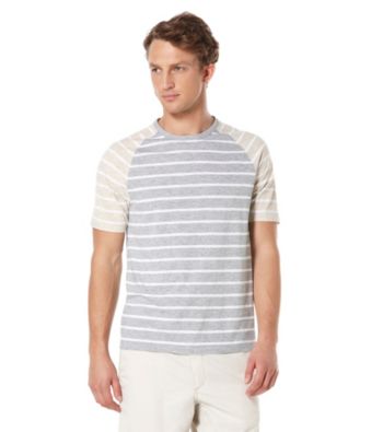 Perry Ellis® Men's Alloy Short Sleeve Slub Stripe Crew Tee Shirt