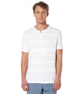 Perry Ellis® Men's Bright White Short Sleeve 4 Button Henley