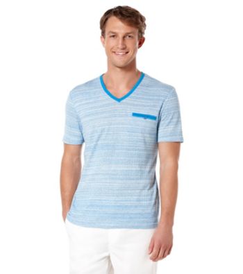 Perry Ellis® Men's French Blue Short Sleeve V-Neck