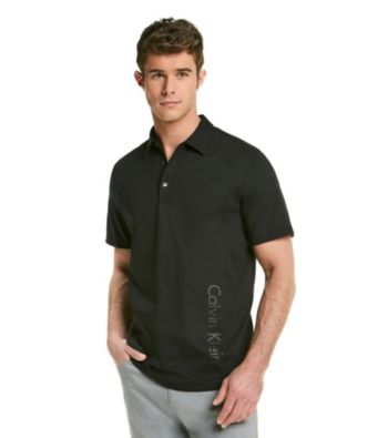 Calvin Klein Men's Black Short Sleeve 3 Button Polo