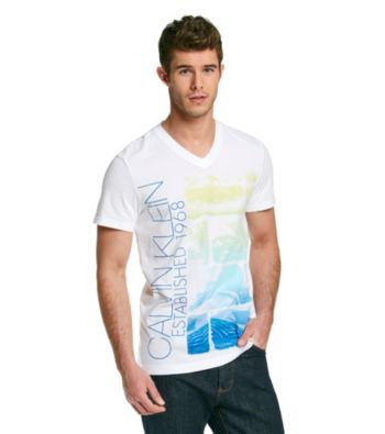 Calvin Klein Men's White Short Sleeve Graphic Tee