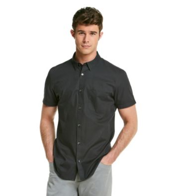 Calvin Klein Men's Black Short Sleeve Button Down Woven