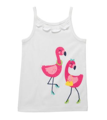 Carter's® Girls' 2T-6X White Flamingo Printed Tank