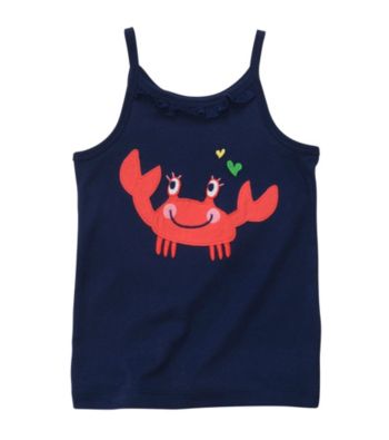 Carter's® Girls' 2T-6X Navy Crab Applique Tank