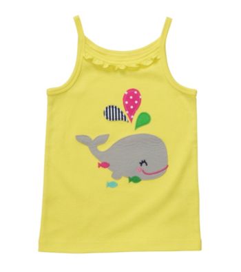 Carter's® Girls' 2T-6X Yellow Whale Applique Tank