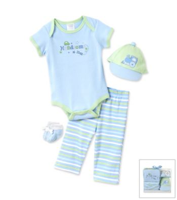 Cuddle Bear® Baby Boys' Blue 4-pc. Layette Set